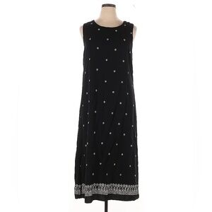 Christopher & Banks Black Midi Dress with White Accents